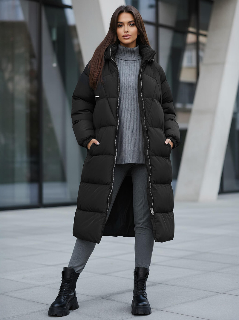 Γυναικείο μπουφάν μαύρο OZONEE JS/5M3163/392Z