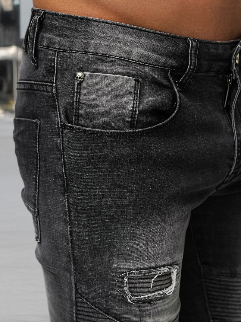 Ανδρικό τζιν παντελόνι mαύρος OZONEE NB/MP0142NZ