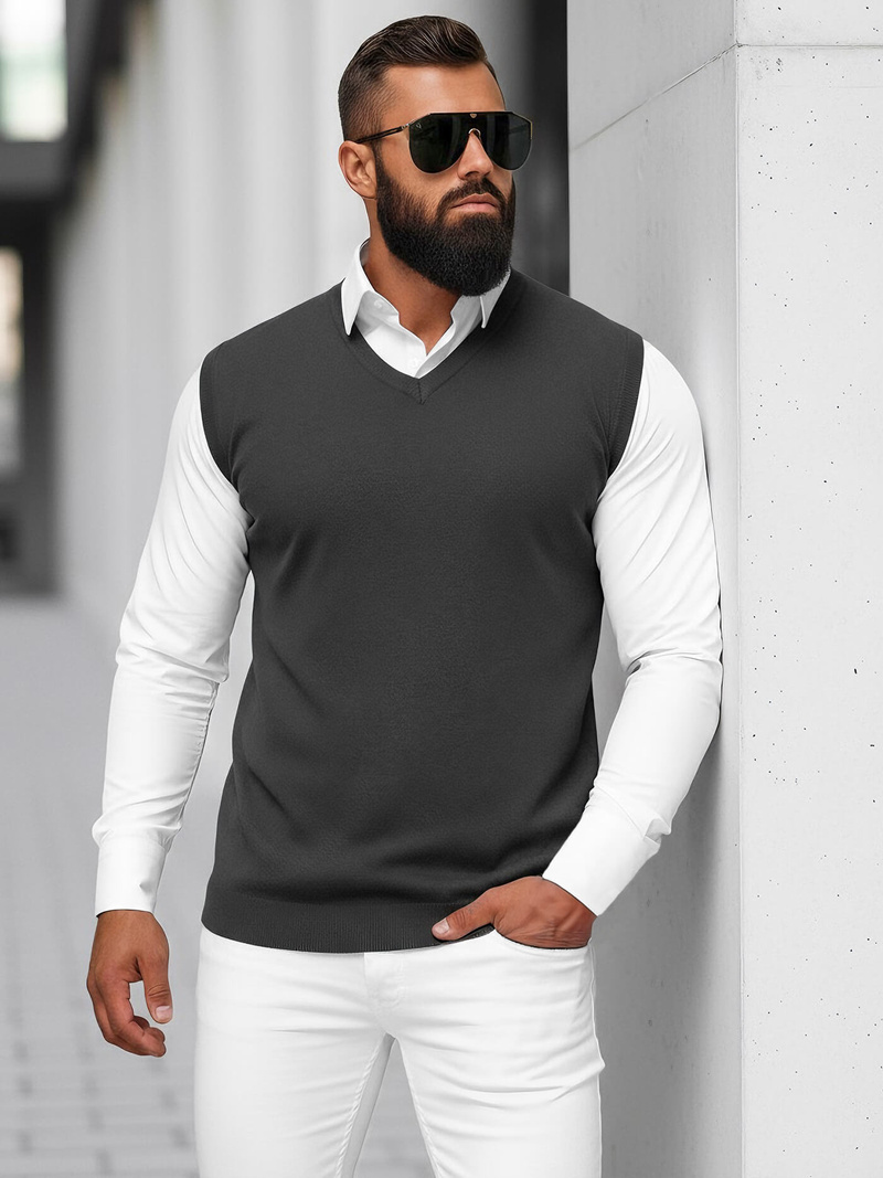 Ανδρικό πουλόβερ Γραφίτης OZONEE NB/MM6005/3Z