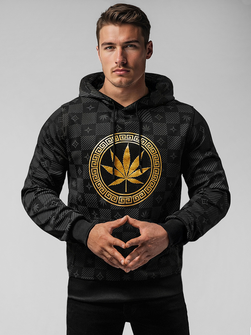 Ανδρικό Φούτερ με kουκούλα μαύρο OZONEE O/B265Z