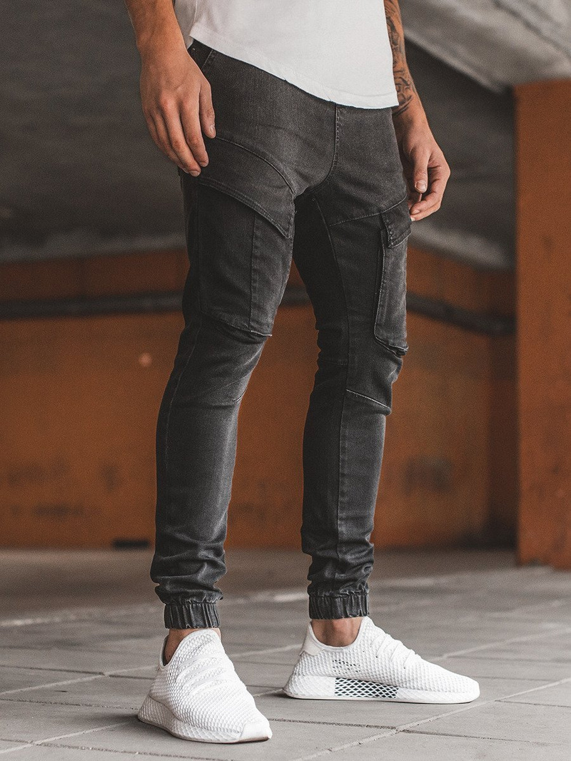 Ανδρικό παντελόνι τζιν jogger μαύρο OZONEE G/1067