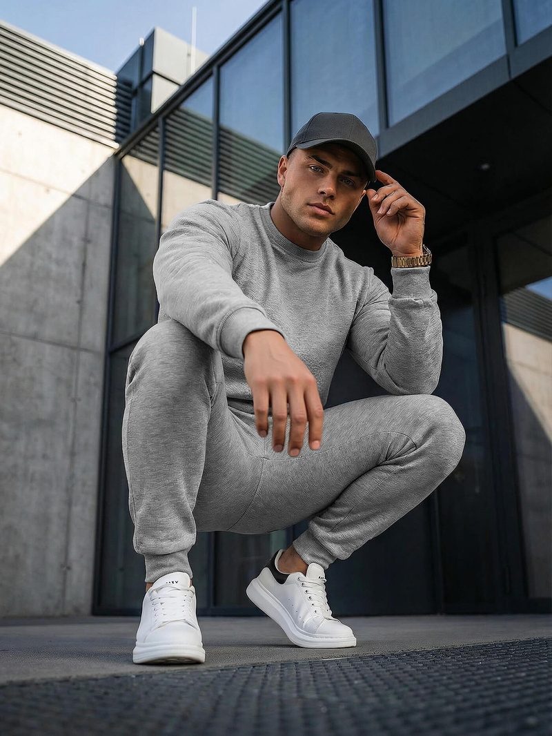 Ανδρικό σετ φόρμας γκρι OZONEE JS/68C10380/2Z