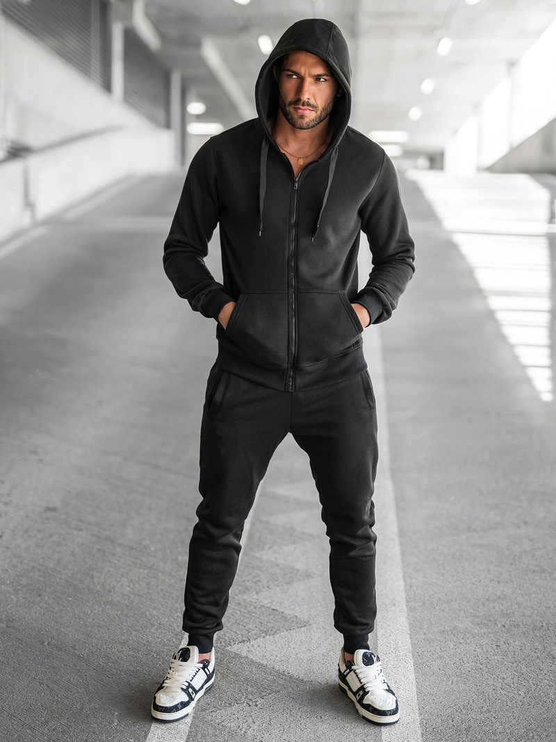 Ανδρικό σετ φόρμας μαύρο OZONEE JS/68C10386/3Z