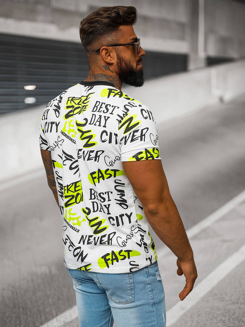 Ανδρικό μπλουζάκι λευκό OZONEE JS/8T1210/1