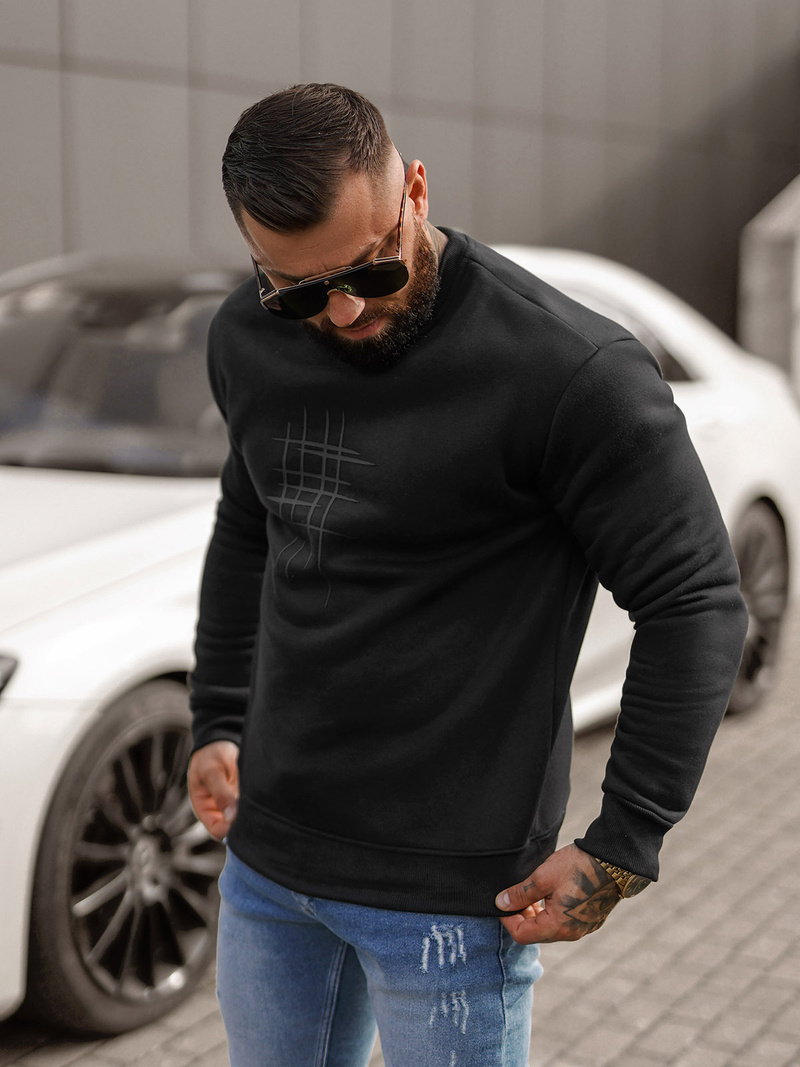 Ανδρικό Φούτερ μαύρο OZONEE JS/8B1361/3