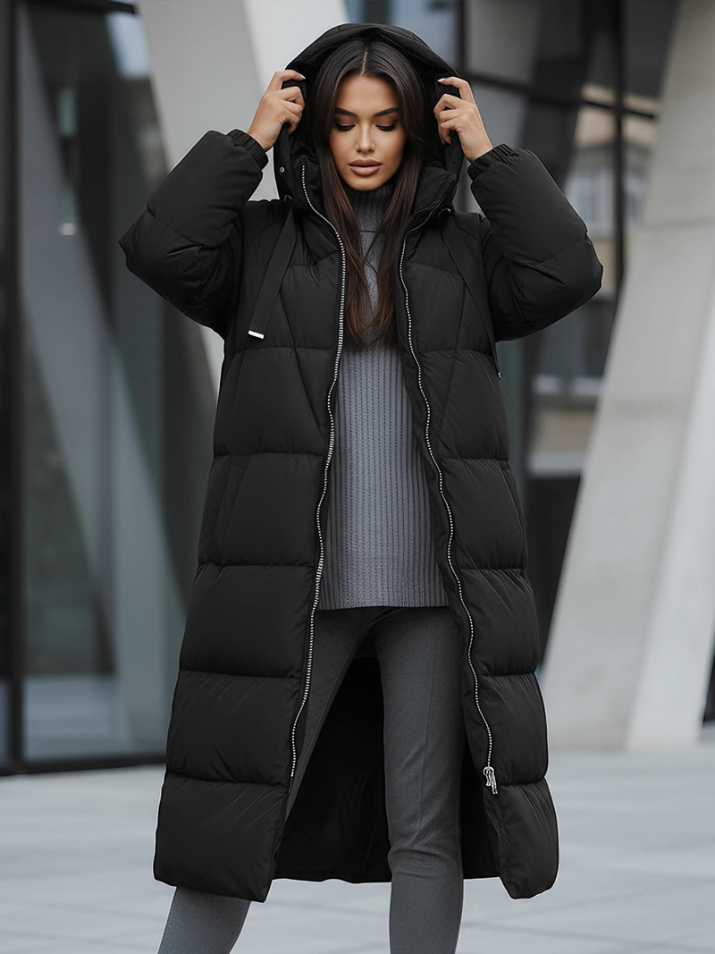 Γυναικείο μπουφάν μαύρο OZONEE JS/5M3163/392Z