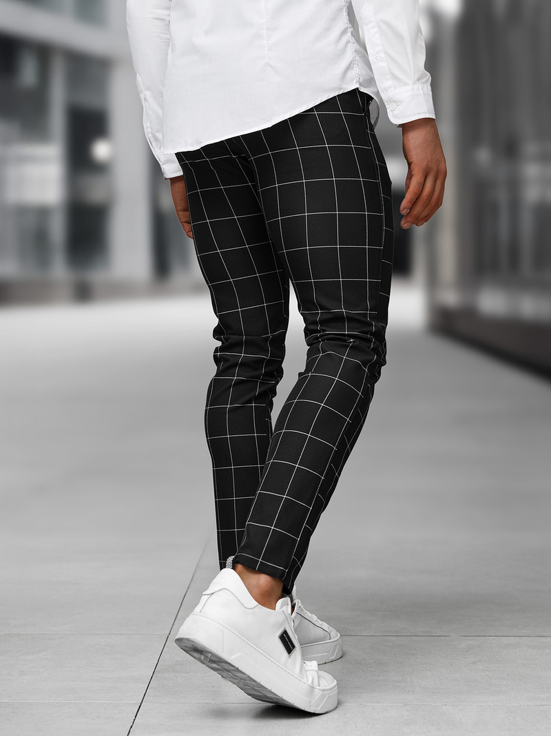 Ανδρικό παντελόνι chino μαύρο OZONEE DJ/5505Z