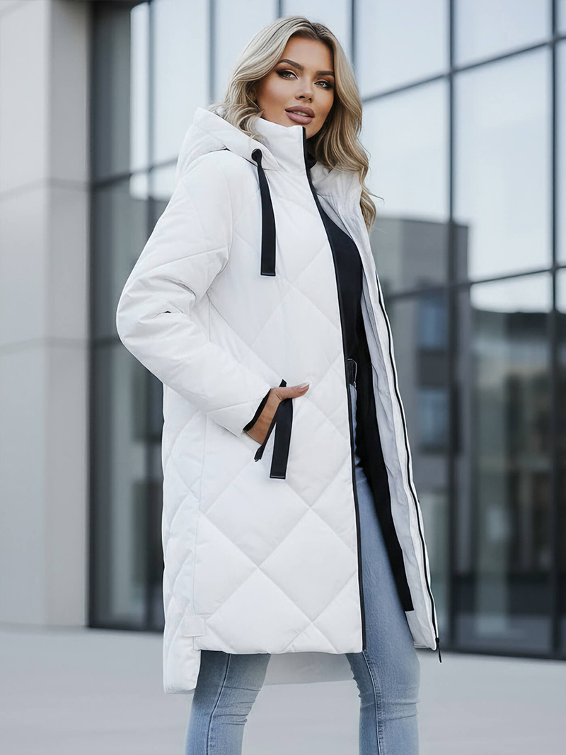 Γυναικείο μπουφάν λευκό OZONEE JS/5M3168/281Z