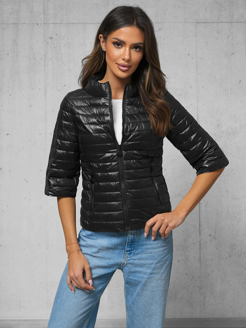 Γυναικείο μπουφάν μαύρο OZONEE O/H891Z