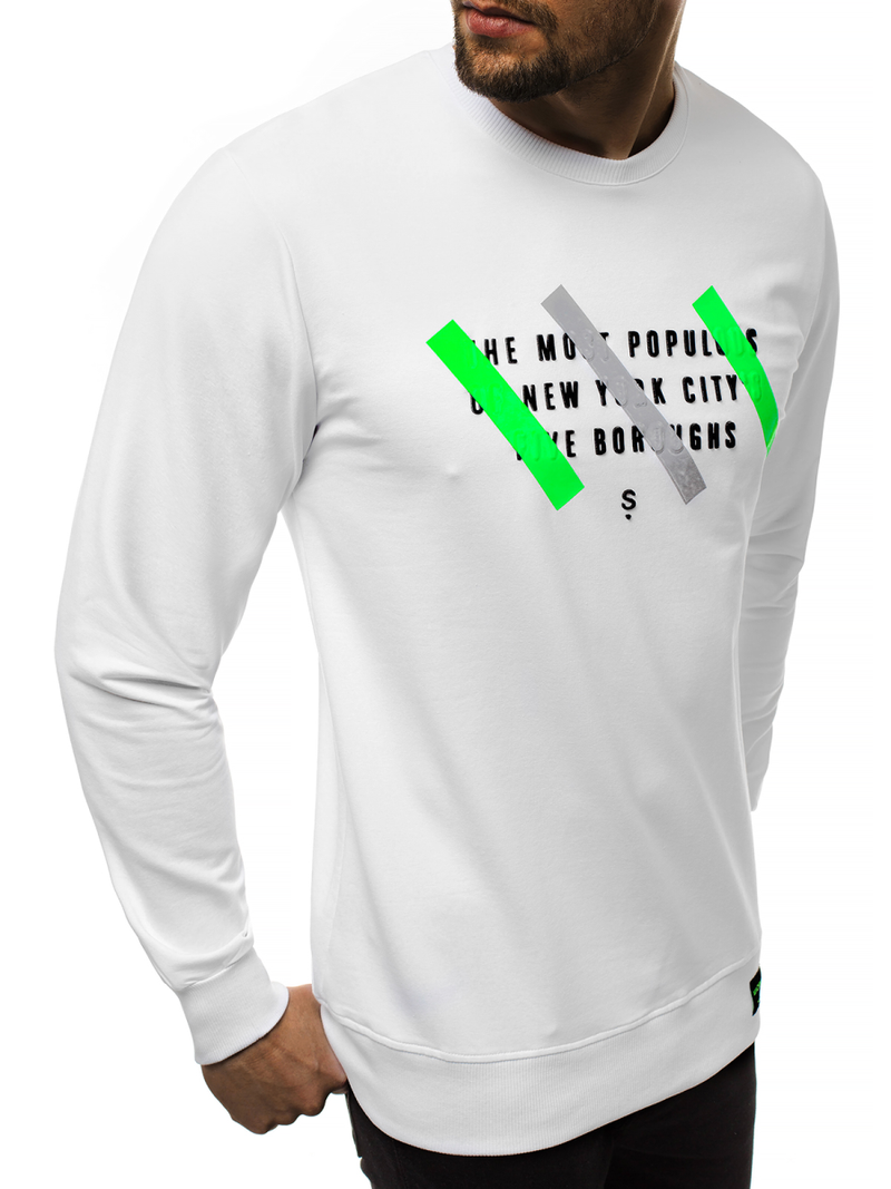 Ανδρικό Φούτερ λευκό OZONEE MACH/2105