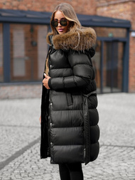 Γυναικείο μπουφάν μαύρο OZONEE JS/5M3298/392Z