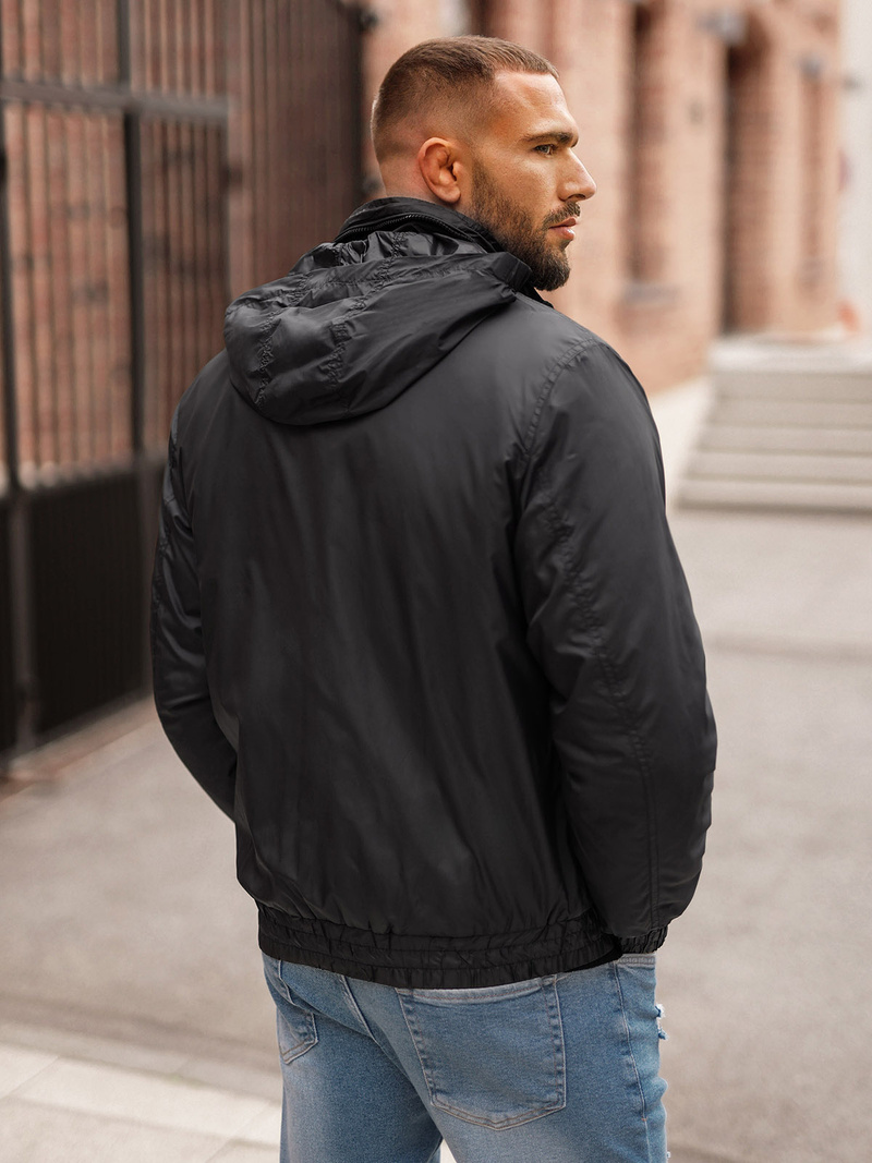 Ανδρικό χειμερινό μπουφάν μαύρο OZONEE JS/5M3102/392Z