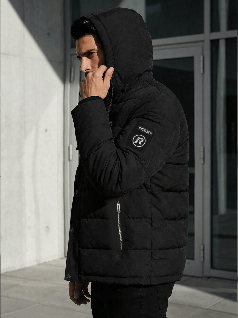 Ανδρικό μπουφάν mαύρος OZONEE JS/31M5077/392