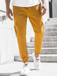 Ανδρικό παντελόνι chino jogger κάμελ OZONEE DJ/5580