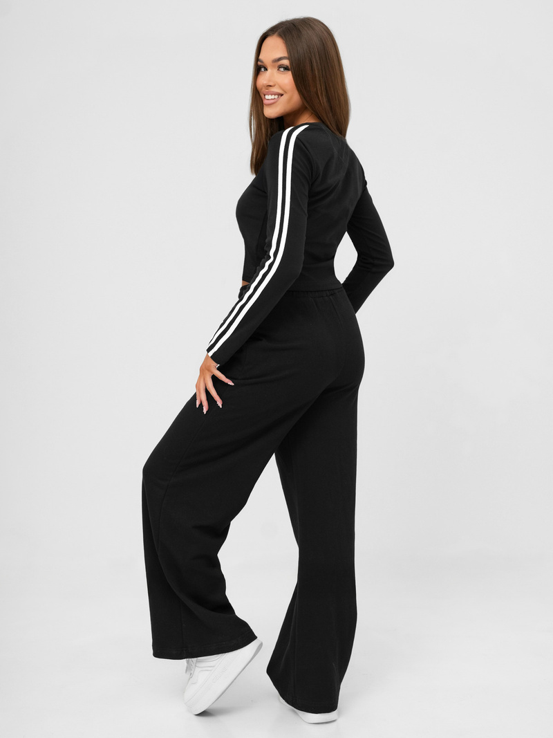 Γυναικείο σετ φόρμας δύο κομματιών mαύρος OZONEE JS/M60815AB