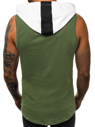 Ανδρικό μπλουζάκι με κουκούλα πράσινο OZONEE MAD/2882Z