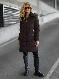 Γυναικείο χειμερινό μπουφάν Σοκολάτα OZONEE JS/16M9302/158