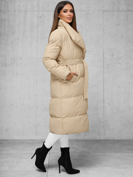 Γυναικείο χειμερινό μπουφάν mπεζ OZONEE JS/M737/62Z