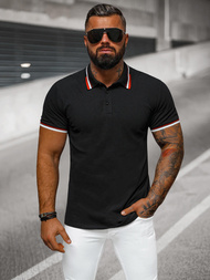 Ανδρική μπλούζα polo μαύρο OZONEE O/DA736