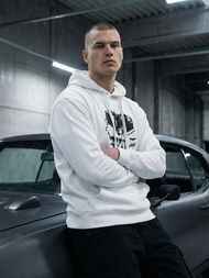 Ανδρικό Φούτερ με Κουκούλα λευκό OZONEE JS/65B3907/1Z