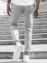 Ανδρικό παντελόνι chino γκρι OZONEE DJ/5574