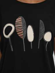 Γυναικείο μπλουζάκι μαύρο OZONEE JS/95T2566/3