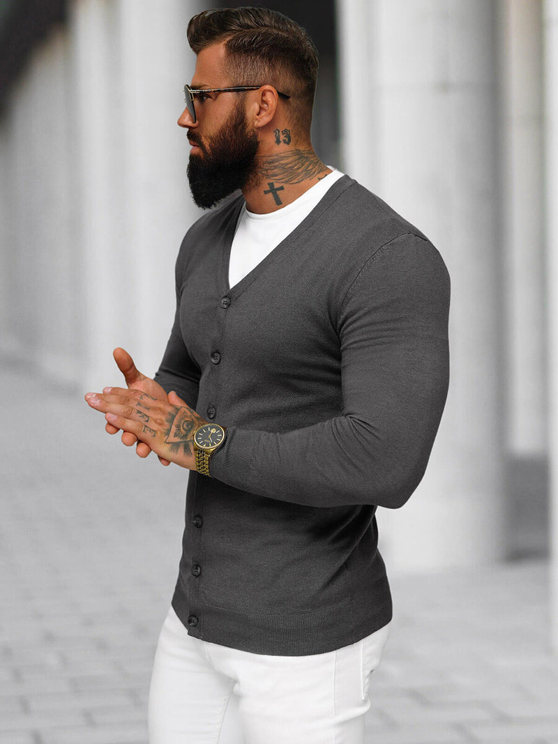 Ανδρικό πουλόβερ Γραφίτης OZONEE NB/MM6006/3Z