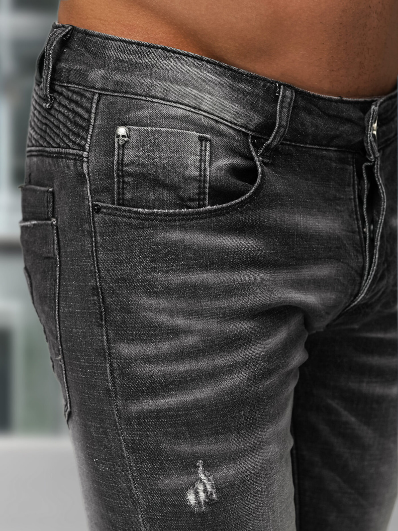 Ανδρικό τζιν παντελόνι mαύρος OZONEE NB/MP0070NZ