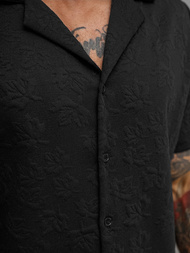 Ανδρικό πουκάμισο με κοντό μανίκι μαύρο OZONEE O/B2258