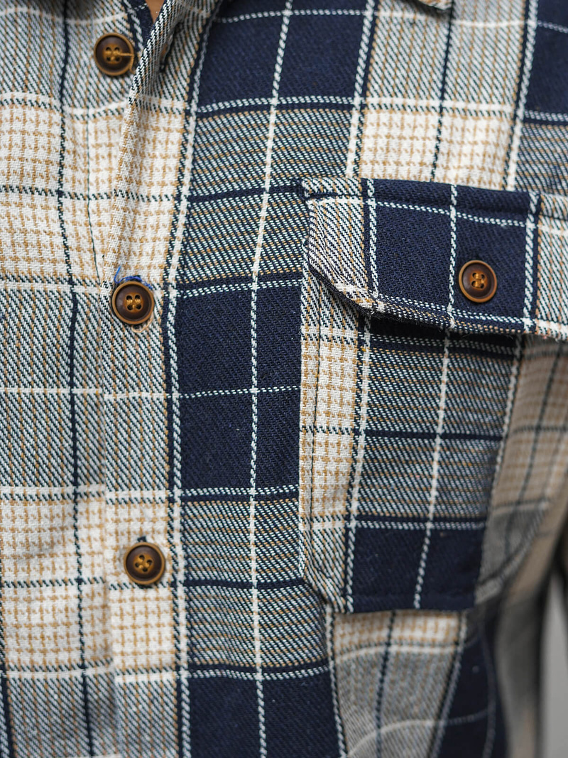 Ανδρικό πουκάμισο σκούρο-ναυτικό μπλε OZONEE NB/MC727BS