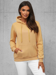 Γυναικείο φούτερ με κουκούλα mπεζ OZONEE JS/W02/160Z