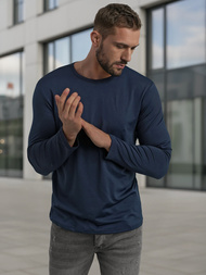 Ανδρικό μπλουζάκι με μακριά μανίκια ναυτικό μπλε OZONEE JS/DB71/5