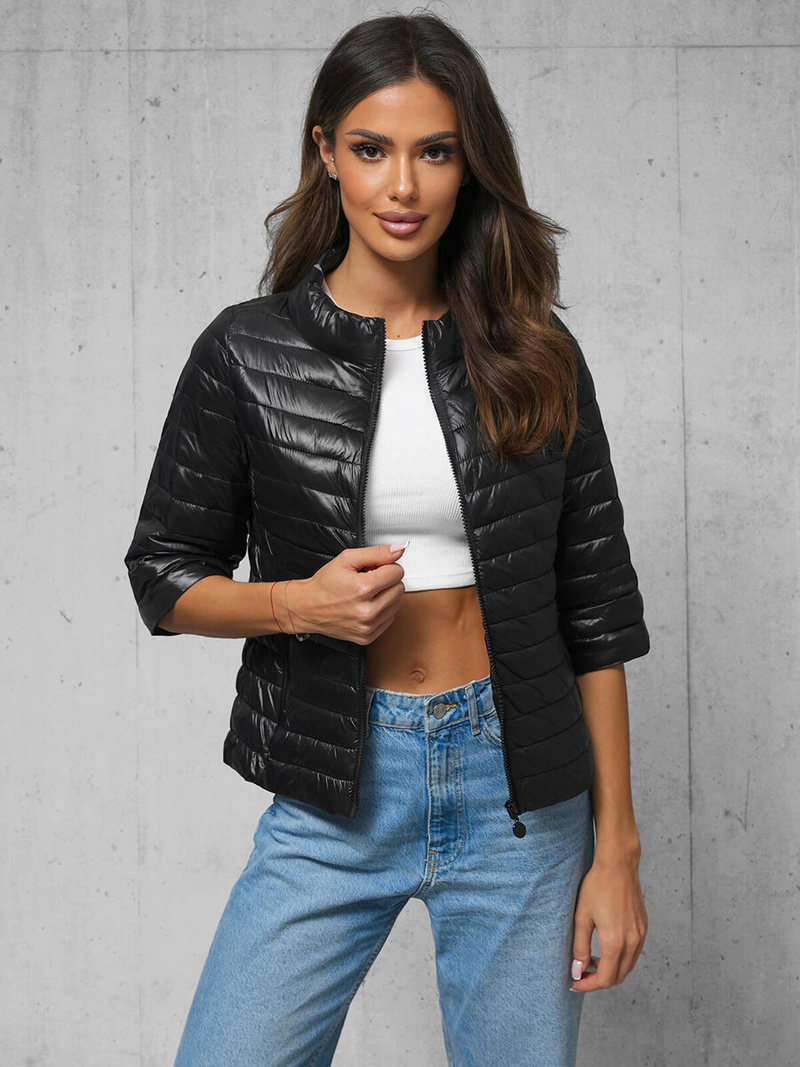 Γυναικείο μπουφάν μαύρο OZONEE O/H891Z