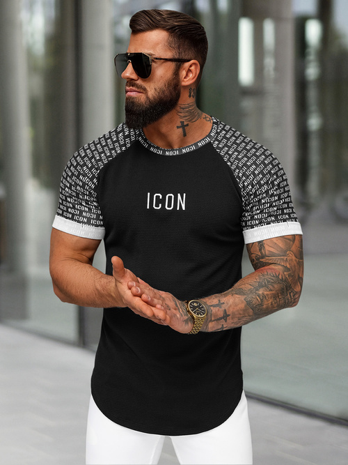 Ανδρικό μπλουζάκι μαύρο OZONEE O/B1212