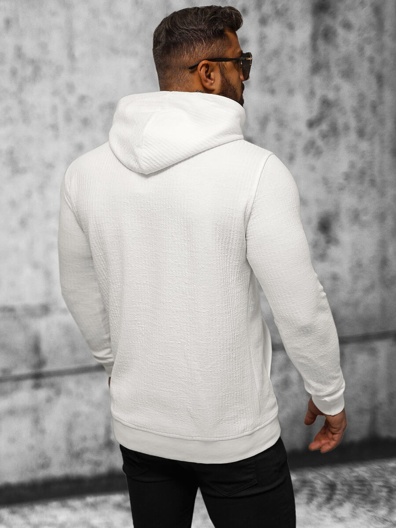 Ανδρικό Φούτερ με Κουκούλα eκρού OZONEE O/TB2273