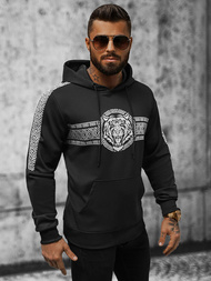 Ανδρικό Φούτερ με kουκούλα mαύρος OZONEE JS/8B996/3