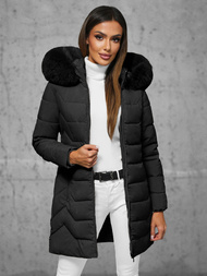 Γυναικείο μπουφάν μαύρο OZONEE JS/16M9121/392