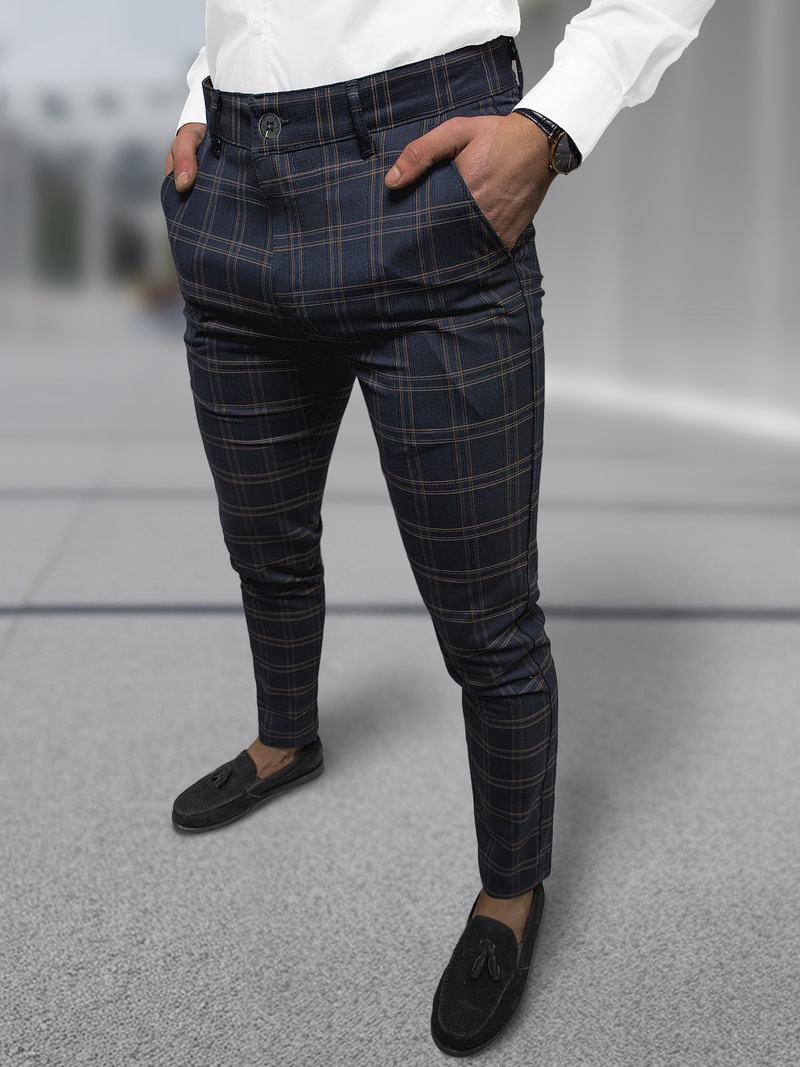 Ανδρικό παντελόνι chino ναυτικό μπλε OZONEE DJ/5632