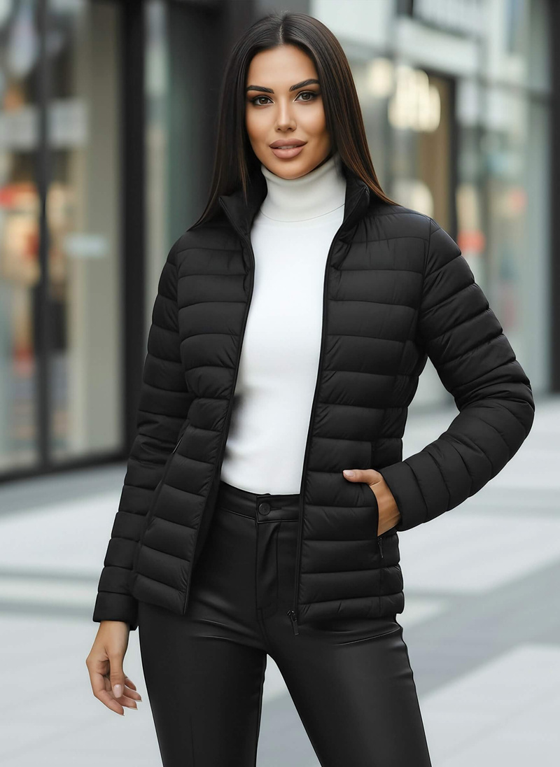 Γυναικείο μπουφάν μαύρο OZONEE JS/16M9109/392Z