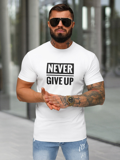 Ανδρικό μπλουζάκι λευκό OZONEE NB/MT3133