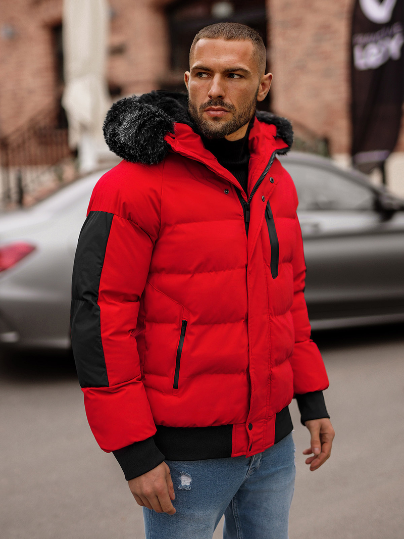 Ανδρικό χειμερινό μπουφάν το κόκκινο OZONEE O/M798Z
