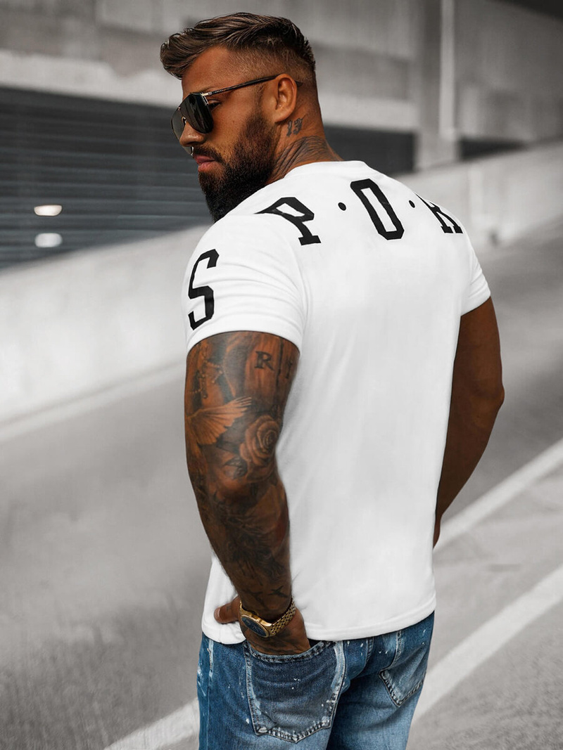 Ανδρικό μπλουζάκι λευκό OZONEE O/8T1260/1