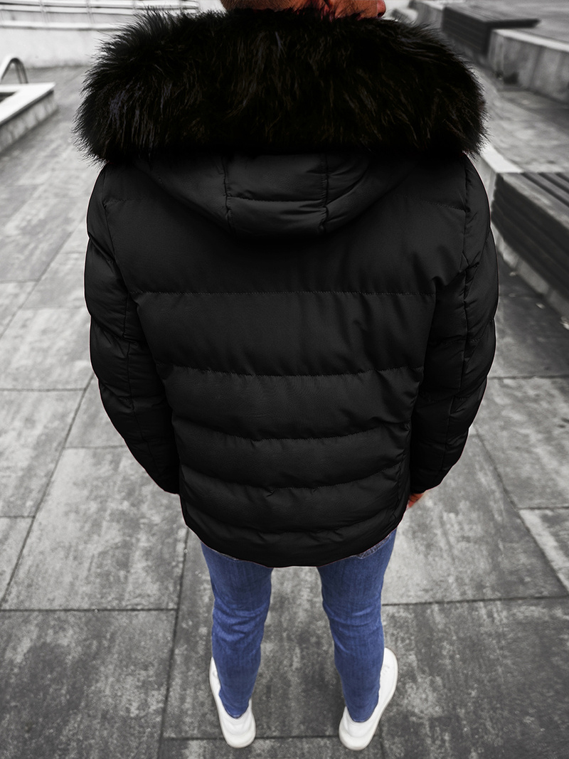 Ανδρικό χειμερινό μπουφάν mαύρος OZONEE JS/M8106