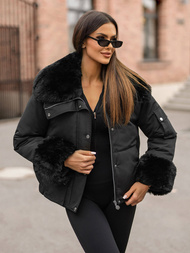 Γυναικείο χειμερινό μπουφάν μαύρο OZONEE O/H833