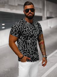 Ανδρικό μπλουζάκι μαύρο OZONEE JS/8T1198/3