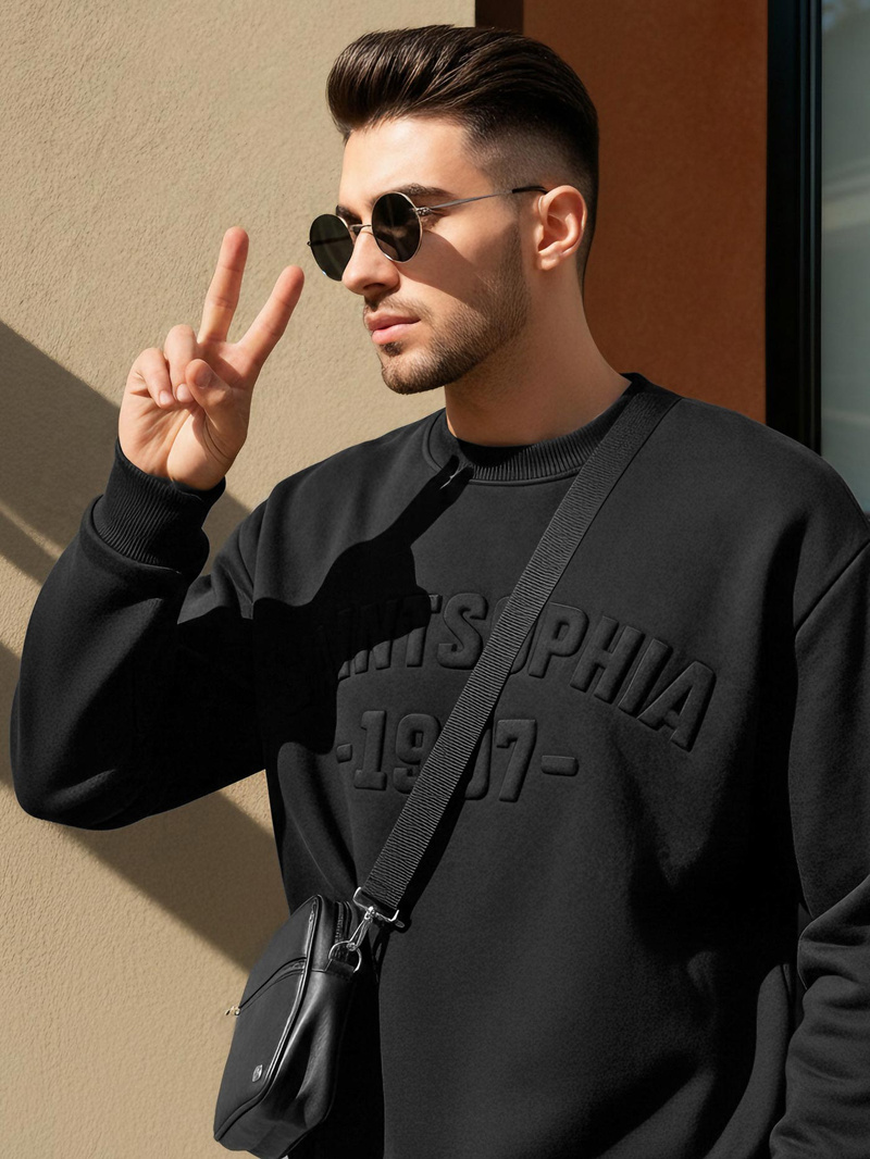 Ανδρικό Φούτερ μαύρο OZONEE JS/8B1953/3