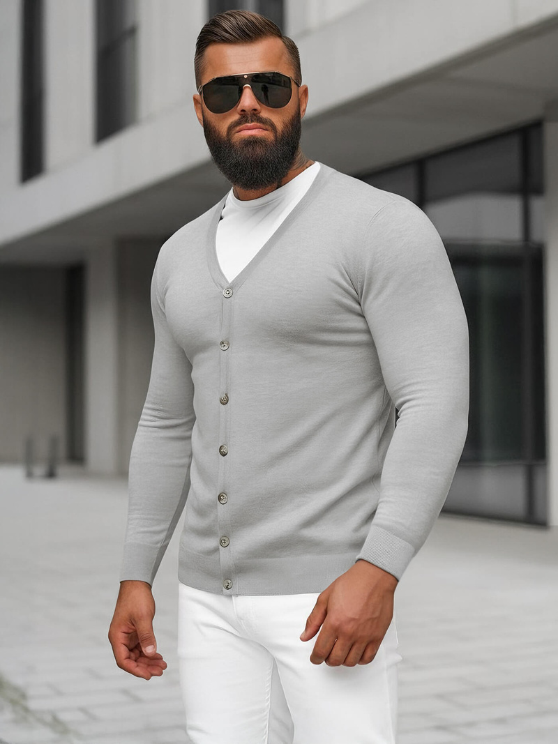 Ανδρικό πουλόβερ Γκρί OZONEE NB/MM6006/2Z