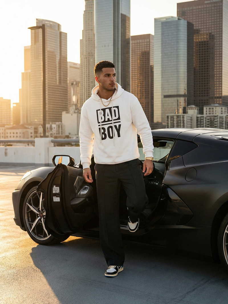 Ανδρικό Φούτερ με Κουκούλα λευκό OZONEE JS/65B3909/1Z