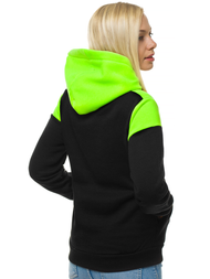 Γυναικείο φούτερ με κουκούλα μαύρο OZONEE JS/KSW2006