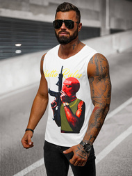 Ανδρικό αμάνικο μπλουζάκι λευκό OZONEE O/T107/1